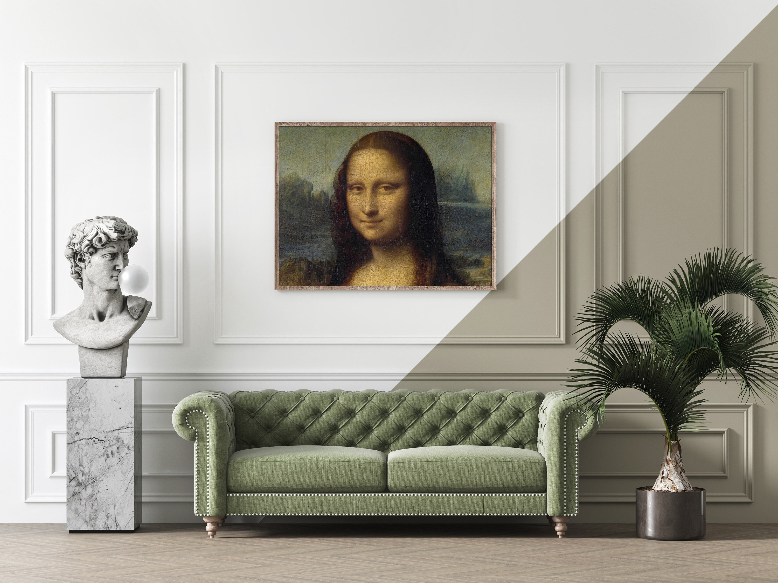 Horizontal Vintage Portrait Mona Lisa, Classic Altered Art Poster
