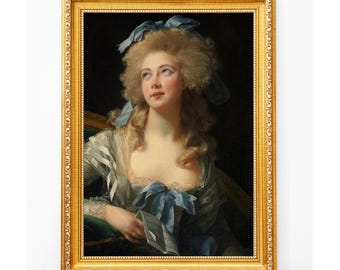 Vintage portrait Madame Grand print, Rococo poster, French Rococo oil painting, Baroque Download Printable, Fine classic painting, Home art