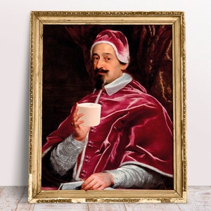 Stampa artistica alterata, poster di Papa con carta igienica, download digitale stampabile, arte della parete del bagno divertente, poster della toilette, stampa dell'umorismo della toilette