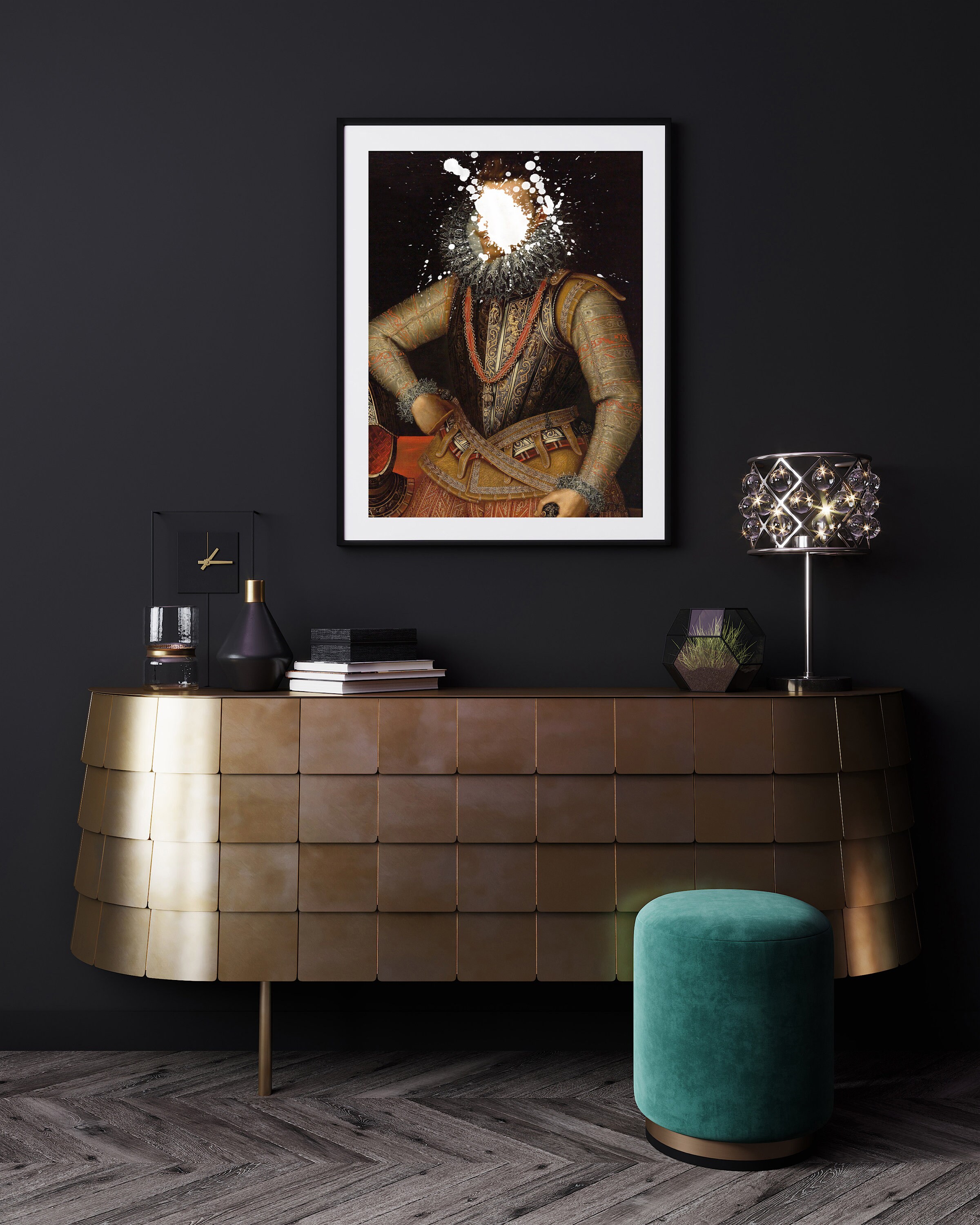 White Paint Bloopers Defaced Vintage Portrait a Prince Philip, Alter ...