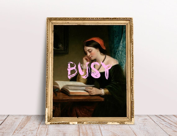 Busy Print, Funny Vintage Classic Altered Art Portrait of Reading Lady,  Pink Quotes Poster, Digital Download Printable, Woman Reading Books - Etsy