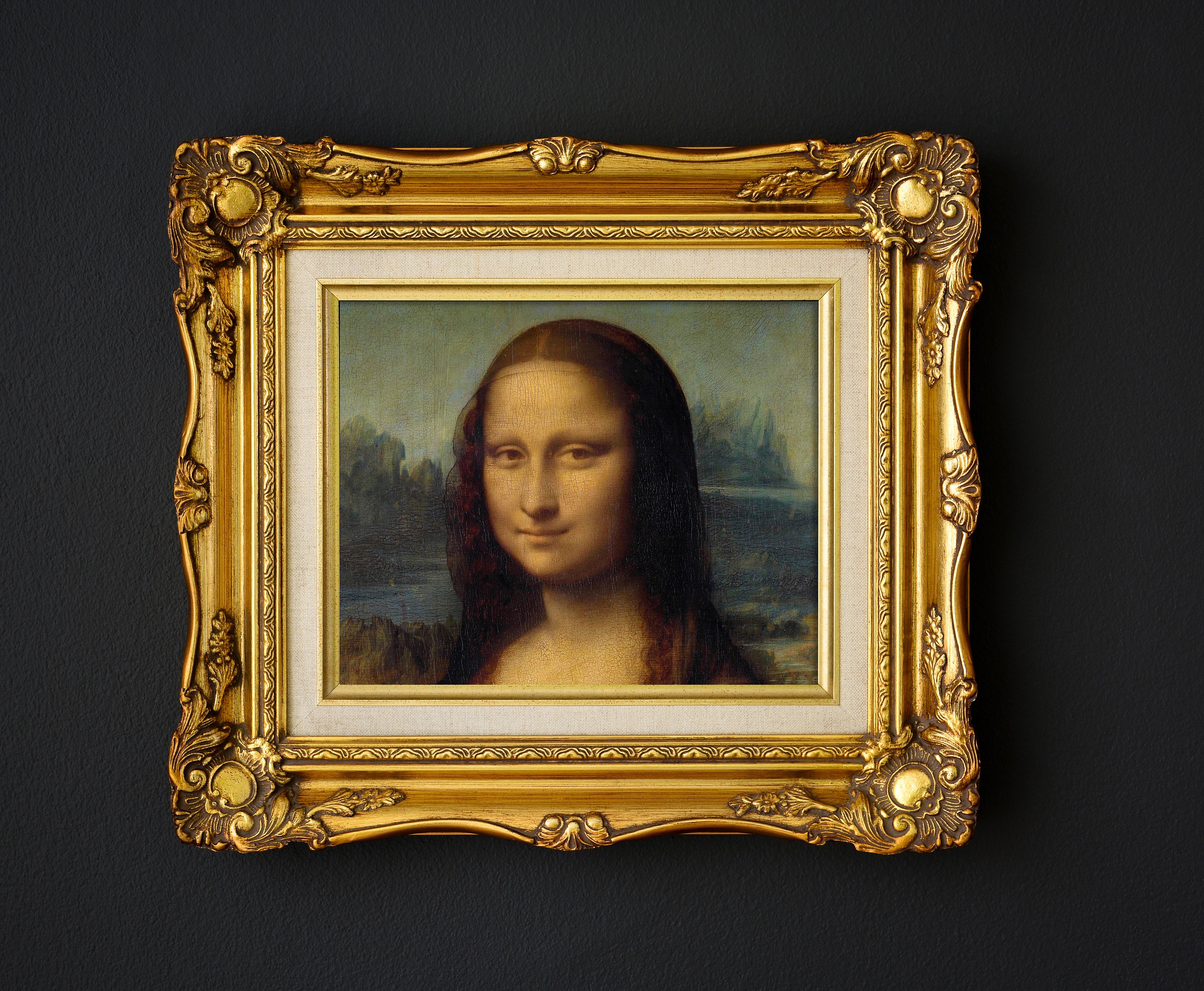 Horizontal Vintage Portrait Mona Lisa, Classic Altered Art Poster