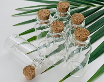 Mini Glass Bottles, set of 6