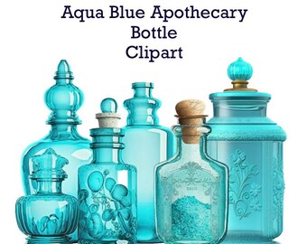 Aqua Blue Boticario Clipart, Botellas y Frascos