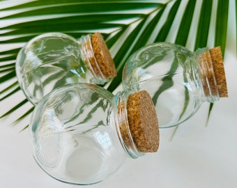 5 oz. Glass Jars with cork lids, 3 Piece Set
