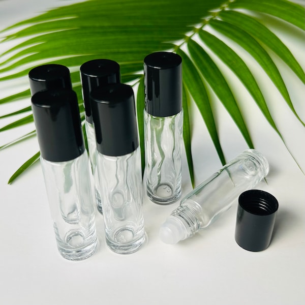 10ml. Glass Roll On Bottles, Set of 6