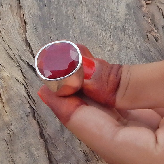 Oval Red Ruby Gemstone 925 Sterling Silver Jewelry Designer Solid Ring 6#KD-849 Oval Red Ruby Gemstone 925 Sterling Silver Jewelry Designer Solid Ring 6#KD-849