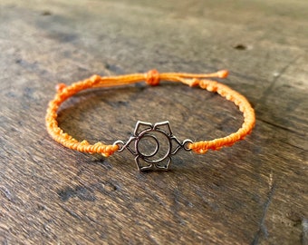 Sacral CHAKRA Macrame Charm Bracelet or Anklet
