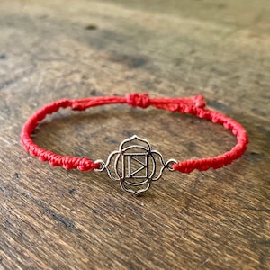 Root CHAKRA Macrame Charm Bracelet or Anklet