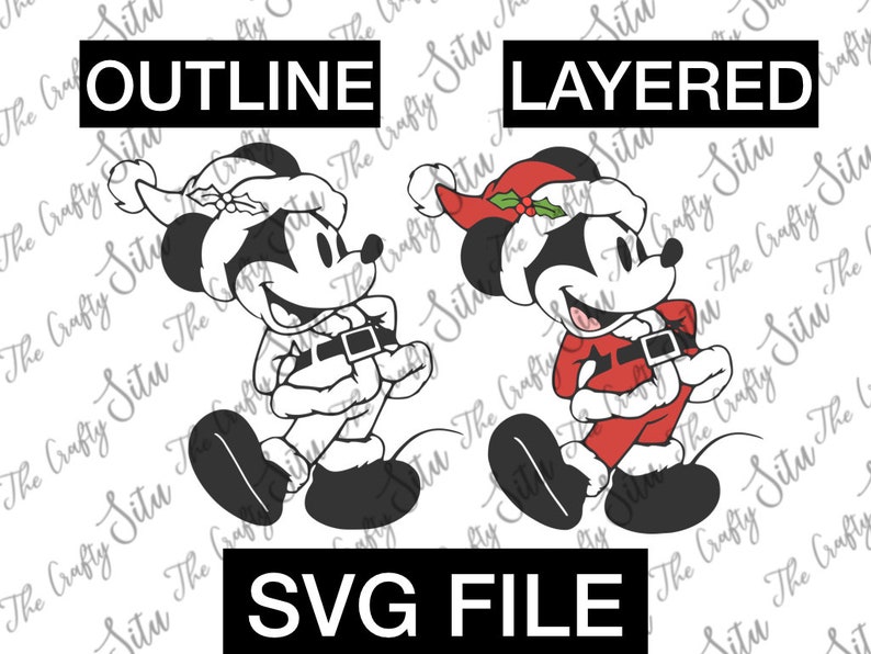 Download Vintage Santa Mickey Mouse Inspired Christmas SVG Cut file ...