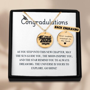 Abitur personalisierter Schmuck mit Nachrichtenkarte, Abitur Geschenk für sie, College-Abschluss Geschenk, Abitur Geschenk Tochter