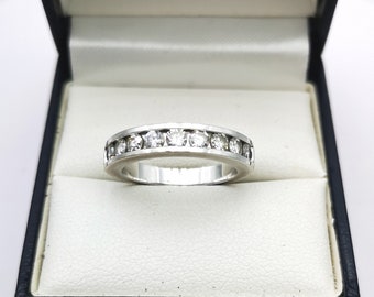 Vintage halve eeuwigheid 18K gouden ring met diamanten