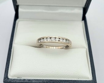 Vintage 18K gouden diamanten ring met halve eeuwigheid