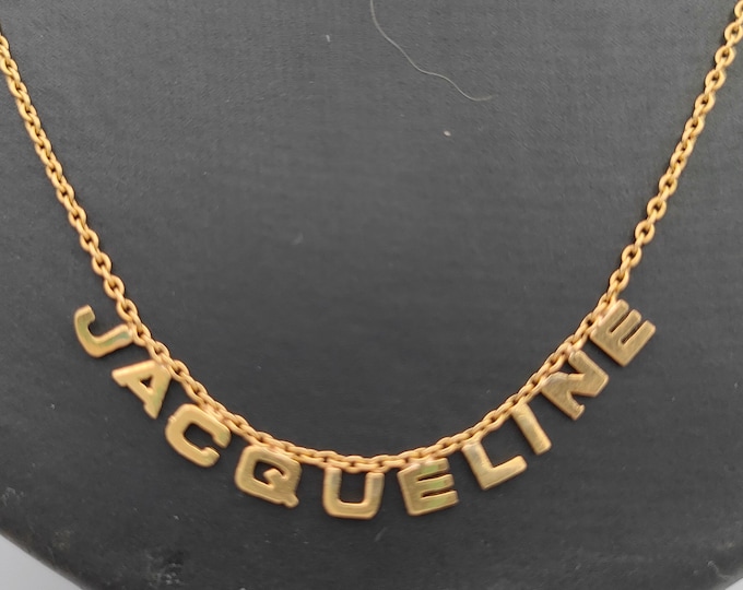 Vintage 18K gold name necklace