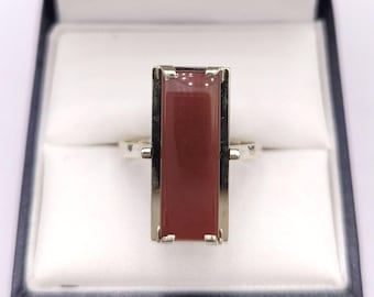 Vintage 18K gouden omkeerbare ring met amethist en agaat