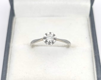 Vintage 18K gouden diamanten solitaire ring