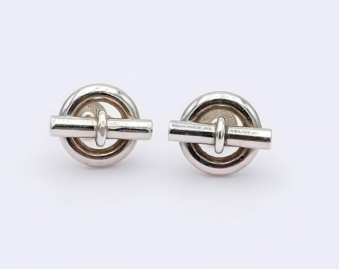 Vintage Hermes silver earrings with box
