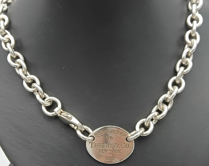 Vintage Tiffany & Co silver tag necklace