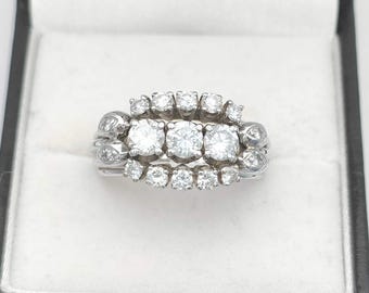 Bucherer zeldzame vintage 18K goud gesigneerde diamanten ring