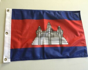 12x18 12"x18" Cambodia Sleeve Flag Boat Car Garden19