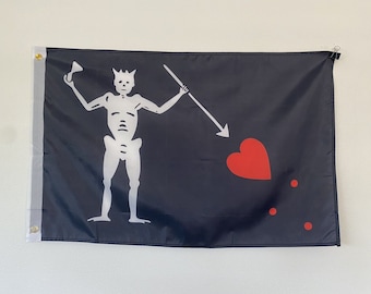 2&#39; x 3&#39; Blackbeard Skeleton Pirate100D Polyester Boat Car Flag