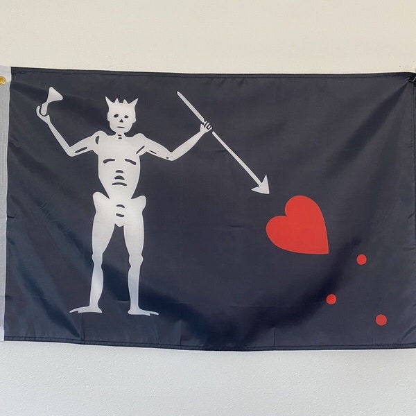 2' x 3' Blackbeard Skeleton Pirate100D Polyester Boat Car Flag