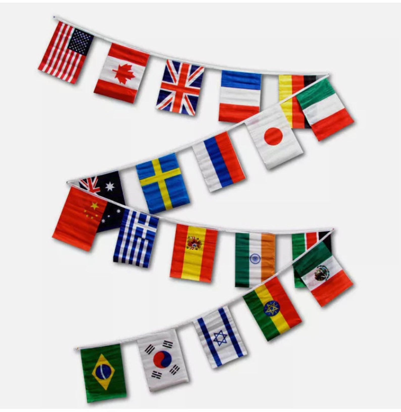String With Flags 30ft International 12 X 18 12 X 18 Inches Bunting String Flag - Etsy