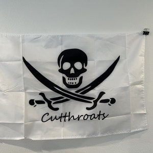 Pirate Cutthroats White & Black Flag 2 x 3 Feet 100D Polyester Flag Banner
