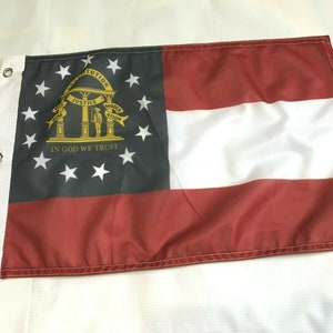 12x18 12&quot;x18&quot; State of Georgia Flag Boat Car Garden 3 Grommets 4