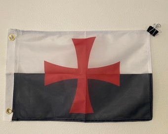 Templar Knights Battle Flag Polyester 12 X 18 Inches 3 grommets A5