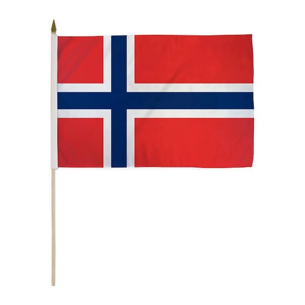 12x18 Inches Norway Stick Flag wood Staff-