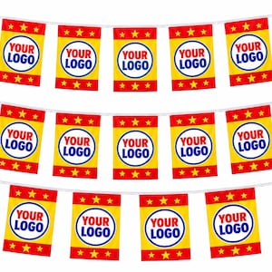 30ft CUSTOM MADE String Flag 12 x 18 Inches America Flags Bunting String Flag