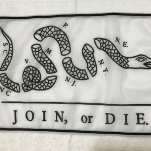 12x18 12&quot;x18&quot; Join or Die White Flag Boat Car Garden-ON SALE!5