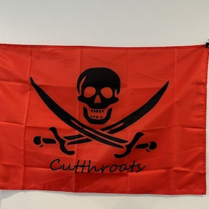 Pirate Cutthroats Black & Red Flag 2 x 3 Feet 100D Polyester Flag Banne