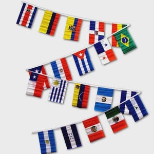 Latin America 30ft String Flag 20 Country Pennants -Free Shipping