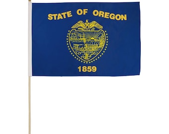 12x18 Inches 12 x 18 Oregon Stick Flag wood Staff