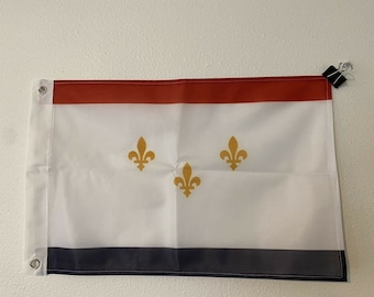 City of New Orleans Flag 12" x 18" NOLA Louisiana 12x18 Fleur de Lis Banner 6, bx 4