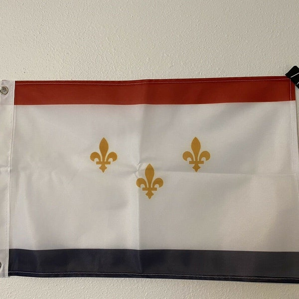 City of New Orleans Flag 12" x 18" NOLA Louisiana 12x18 Fleur de Lis Banner 6