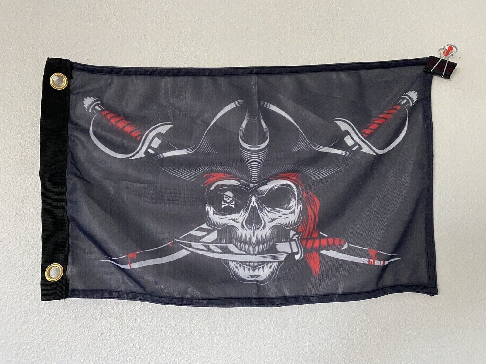 Red Eye Patch Pirate Flag 3x5ft Jolly Roger Boating Flag Skull Flag