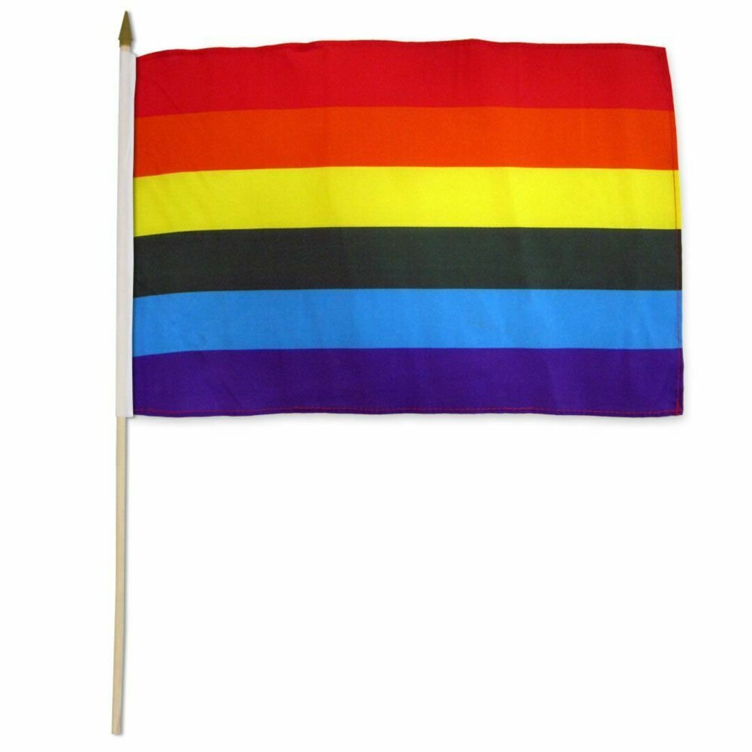 12x18 Inches 12 X 18 Gay Pride Rainbow Stick Flag Wood Staff - Etsy