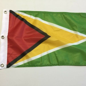12&quot; x 18&quot; Guyana Flag 12x18 House Banner Brass Grommets Super Polyester20
