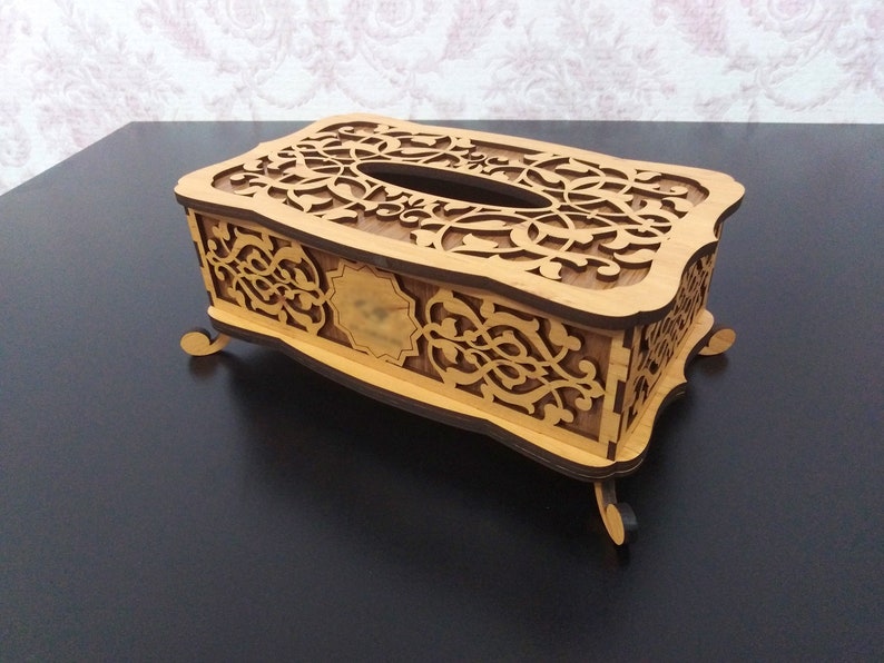 File of Tissue Box for laser cut 2 box designs cdr dxf Etsy