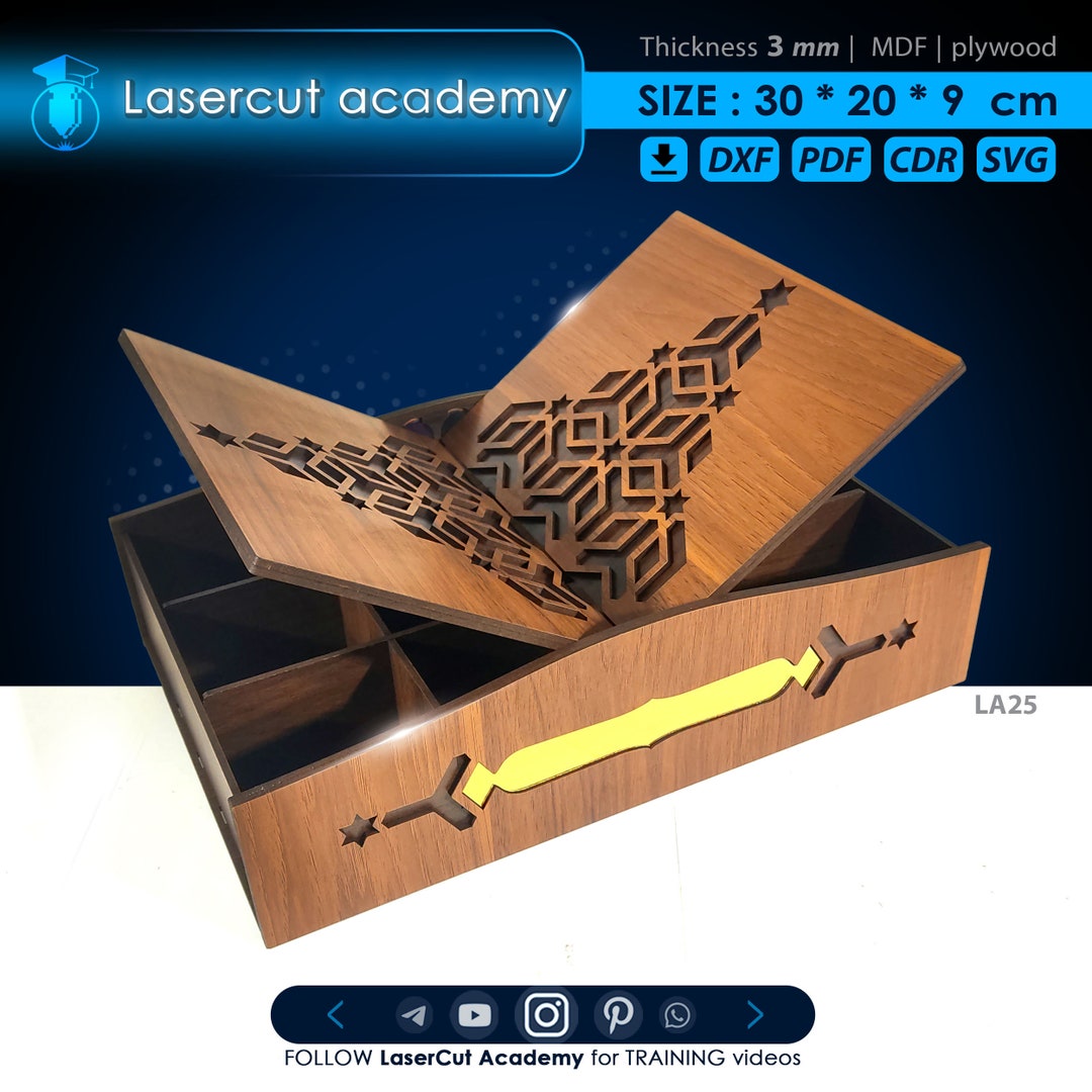 File of Box for Laser Cut Cdr, Dxf, Pdf, Svg, Formats for Download Etsy