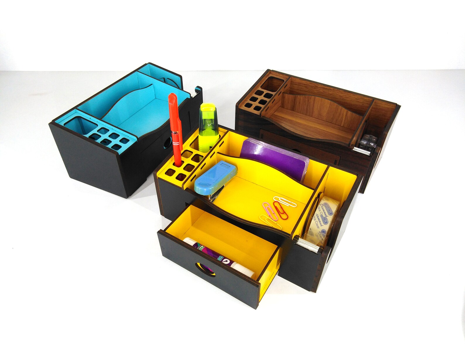 Tape dispenser Desk organizer pen Holder business card Etsy