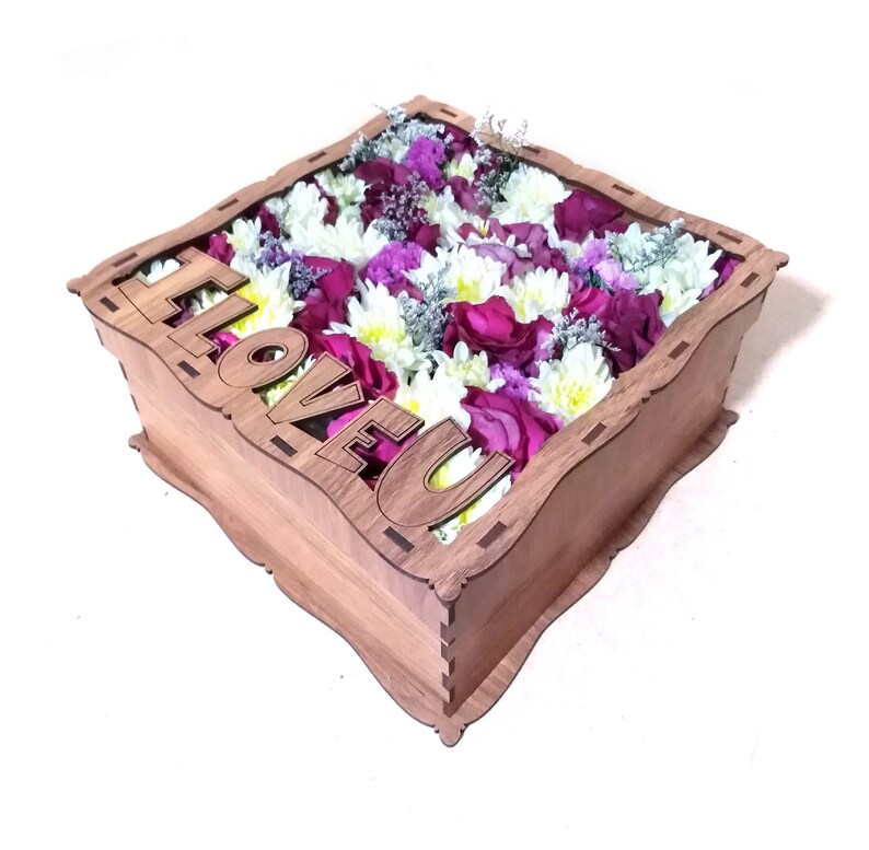 Download Flower box file for laser cut cdr dxf pdf svg Ai | Etsy