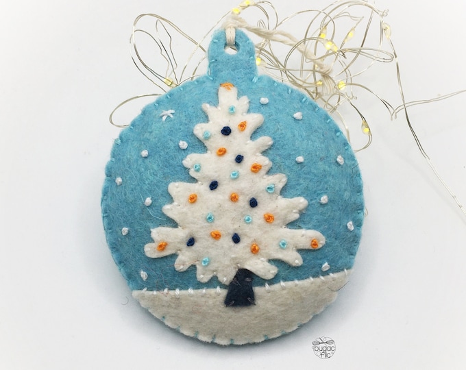 Light Blue Christmas Ornament Christmas Tree With Ligths Etsy