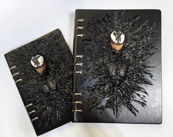 Venom Notebook Journal Venom Head Statue Loose-leaf Notebook Black Venom Diary Notebook