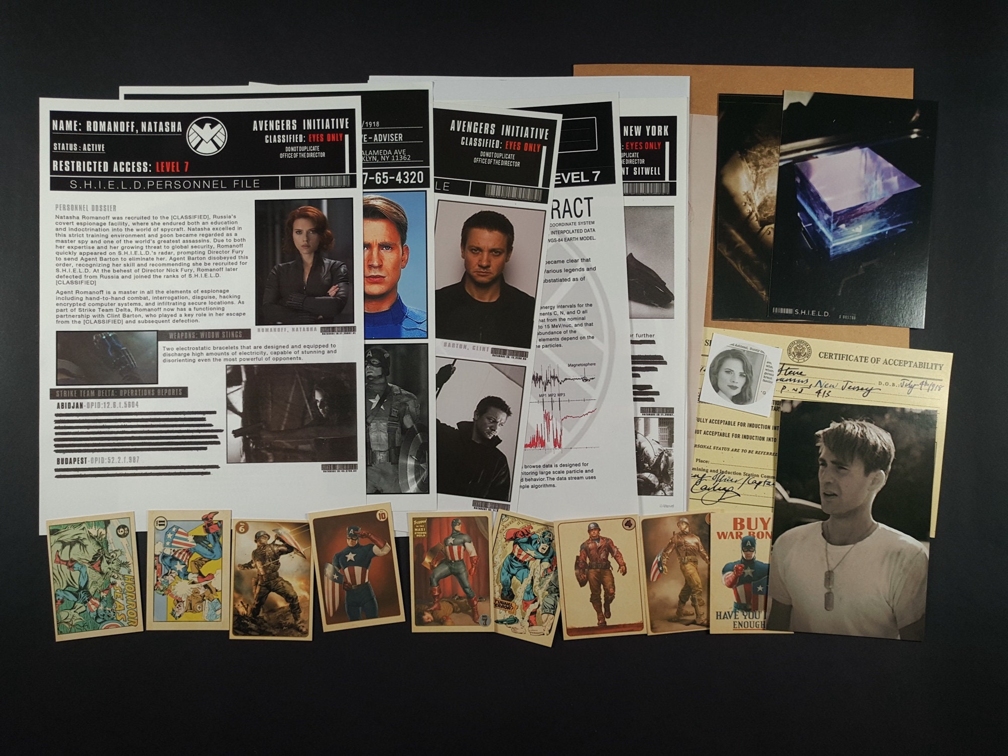 Black Widow Captain America Hawkeye Tesseract S.H.I.E.L.D. Secret Fil…