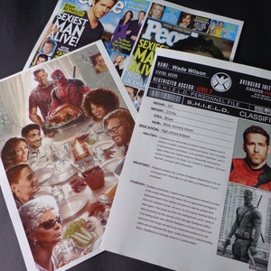 Deadpool File S.H.I.E.L.D. Secret Files Deadpool Cosplay Paper Props Movie Props image 2