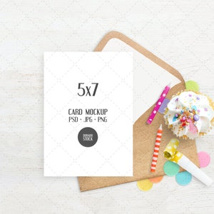 5x7 inches greeting card mockup. Portrait greeting card mockup